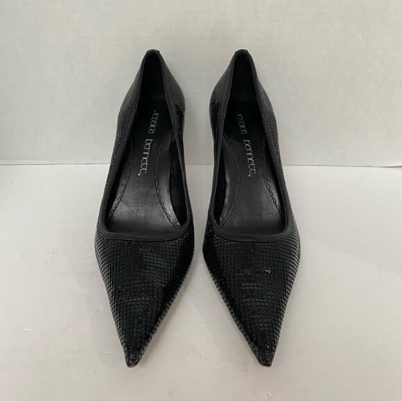 Black Jessica Bennet Gold Pumps In Size US 8.5M - Picture 4 of 4